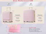 Front Opening Luggage Set 3 Piece, Hardside Carry on Suitcase with USB Port, Expandable Luggage with 21940538
