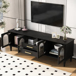 ZUN U-Can 68.9'' Retro TV Stand for TVs up to 75 Inches, Entertainment Center Media Console with Fluted N724P198468B