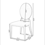 ZUN Leatherette Dining Chair Set of 2, Oval Backrest Design and Stainless Steel Legs 60238339