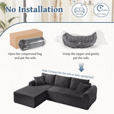 Full-Compression Chaise Lounge Set Modular Corduroy Sectional with Arched Armrests, Non-Slip Base, W2606P323728