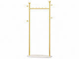 Clothing Rack, Golden Metal Freestanding Heavy Duty Clothes Rack with Marble Pattern Sintered Stone 04321713