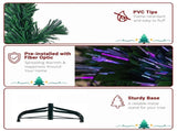 6ft Top With Stars PVC Material Fiber Optics 230 Branches Christmas Tree Green 41773139