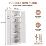 Metal Kitchen Pantry - 72" Tall Storage with 5 Adjustable Shelves, White Freestanding T2398P350189