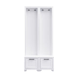 ON-TREND Elegant Free Standing Hall Tree Set of 2, Multifunctional 3-IN-1 Entryway Coat Rack with N721P249242K