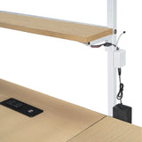 Twin Size Metal Loft Bed with Built-in Work Station, LED and Multiple Storage, White 81360789