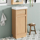 15.75" Bathroom Vanity with Reversible Resin Sink, MDF Cabinet with Adjustable Shelf and N729P285513N