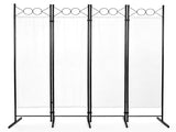 4-Fold Foldable Screen Plastic Feet 160g Polyester Fabric Carbon Steel Frame 6FT Off-White 68530944