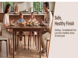 51.2" Solid Wood Folding Dining Table, Rotating Drop Leaf Design with Walnut Finish, Space-Saving W6013P585113