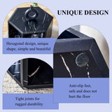 Hexagonal MDF coffee table, black marble pattern stickers, multi-hole design to give more storage W1512P348809