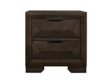 Contemporary Design 2-Drawers Nightstand 1pc Bedroom Furniture Warm Espresso Finish Raised Panel B011P225192