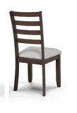 2pc Contemporary Rich Wood Finish Beautifully Crafted Ladder-back Dining Chairs Wooden Brown Gray B011P315733