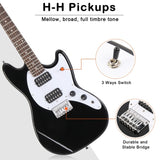 Full Size 6 String H-H Pickups GMF Electric Guitar with Bag Strap Connector 09474853