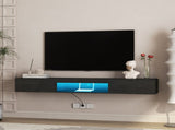 Floating TV Stand Wall Mounted with 16 Color LEDs,69" Modern TV Stand, Floating TV Cabinet W1321P300549