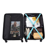 3 Piece Luggage Sets ABS Lightweight Suitcase with Two Hooks, Spinner Wheels, TSA Lock, 41310165