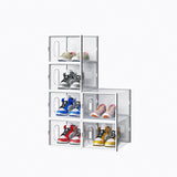 6-Piece Medium White Plastic Mesh Shoe Box Set - 35.00*25.00*19.00cm, Modular Design for Home 15361291