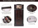 Jewelry Cabinet Box Storage Chest Necklace Wood Walnut Stand Organizer 28727290