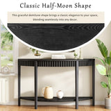 Mirod Elegant Half-Moon Entryway Table with Wood Veneer and Open Shelf A Refined Accent Piece for N760P285986B