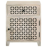 White Washed 1-Door Accent Cabinet with Drawer B062P153881