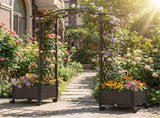 5 FT Self-Watering Vertical Raised Garden Bed with Trellis & Lockable Wheels, 2 Configurations 96779030