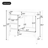 36" Bathroom Vanity with Sink, Bathroom Cabinet with Soft-Closing Door, 4 Drawers of Different N759P293646K
