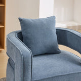 29.1"W Swivel Accent Open Back Chair Modern Comfy Sofa Chair With Weathered Base For Nursery Bedroom W1298P192484