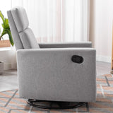 ZUN Modern Upholstered Rocker Nursery Chair Plush Seating Glider Swivel Recliner Chair, Gray 09348183