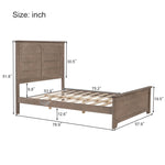 ZUN Farmhouse Wooden Platform Full Size Bed with Panel Design Headboard and Footboard for Teenager, Ash WF530026AAD
