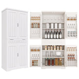 Pantry Cabinet, 71.65" Tall Storage Cabinet with Drawer, 2 Cabinets & 6 Door Adjustable W2700P300562