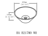 Ceramic Round Above Counter White Bathroom Sink Art Basin W99969283