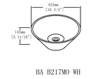 ZUN Ceramic Round Above Counter White Bathroom Sink Art Basin W99969283