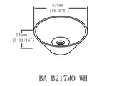 ZUN Ceramic Round Above Counter White Bathroom Sink Art Basin W99969283