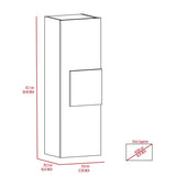 Medicine 38"H Single Door Cabinet, Three Shelves, Light Oak / White B097120601