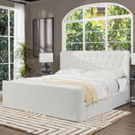 ZUN Brooks Contemporary Tufted Shelter Platform Bed, King, Antique White Polyester B2719P238239