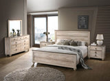 Imerland Contemporary White Wash Finish 5-Piece Bedroom Set-Queen Bed, Dresser, Mirror, Nightstands T2574P200210