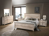 Imerland Contemporary White Wash Finish 5-Piece Bedroom Set-King Bed, Dresser, Mirror, 2 Nightstands T2574P200207