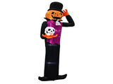 12FT Giant Halloween Inflatable Blow Up Decorations, Pumpkin Man Holding Skull with Built-in LEDs 79482850