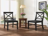 Roshan Farmhouse Acacia Wood Dining Chairs, Black 62888.00BLK