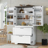 Modern Farmhouse Style Wooden Cabinet with Sturdy Frame with Inside Door Storage Divider with W1580P257492