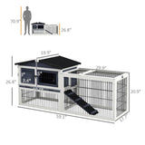 ZUN Outdoor Rabbit Hutch （Prohibited by WalMart） 65169278