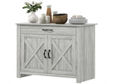 Farmhouse Sideboard Cabinet with Barn Doors & Stone Top, Kitchen Buffet Cabinet with Drawer & 83957721
