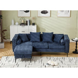 L Shaped Sectional Sofa , Convertible Storage Ottoman,Chenille ,Square W2108P191312