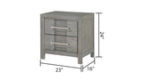 ZUN Kenzo Modern Style 2-Drawer Night stand with Silver Coated metal Handles made with wood in Gray B009139191