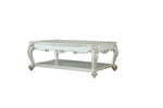 ZUN Antique Pearl Coffee Table with Bottom Shelf B062P209106