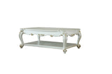 ZUN Antique Pearl Coffee Table with Bottom Shelf B062P209106