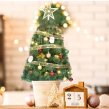 ZUN 20 in Pre-lit Artificial Mini Christmas Tree, Tabletop Small Xmas Pine Tree with Ornaments and 30 49671594