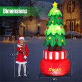 Lighted Blow-Up Xmas Tree - Self-Rotating Design, Waterproof Fade-Resistant, 2 Ground Stakes2 Water 20351489