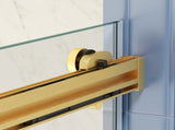 Bypass shower door, sliding door, with 5/16" tempered glass and Brushed Gold finish 6074 W2122P225221