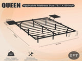Queen Size Bed Frame , Heavy Duty Metal Bed Frame, Quick & Easy Assembly, LED light, No Noise, Black W311P416235