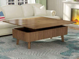 3 in 1 Lift Top Coffee Table, Fluted Convertible Coffee Tables Converts to Dining Tables, Modern W2641P422965
