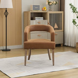 25.79" Wide Modern Barrel Open Back Upholstered Accent Chair with Wooden Legs Chairs for W3118P254206